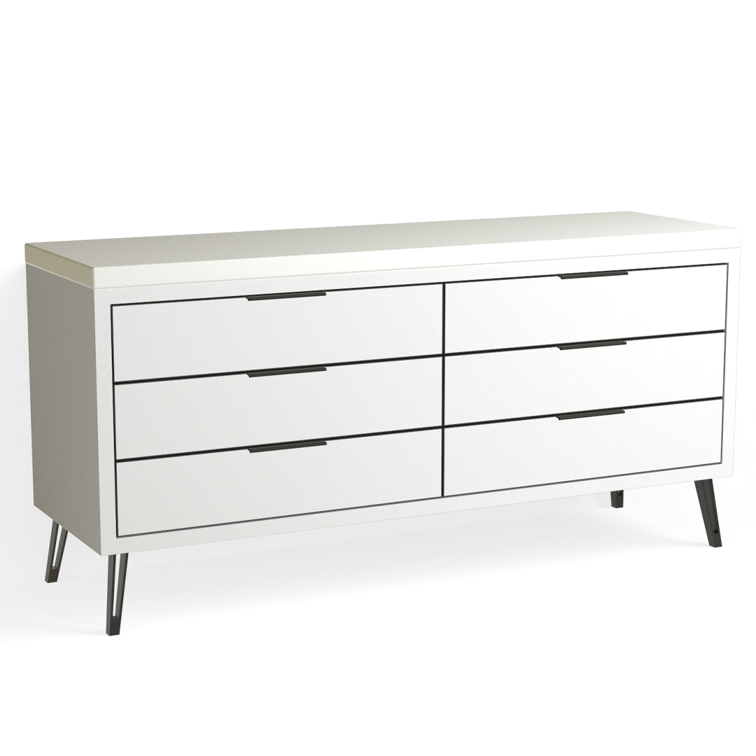 Josie 6 Drawer Dresser-Matte Black and White The Furniture Guild Josie 6 Drawer Dresser-Matte Black and White The Furniture Guild