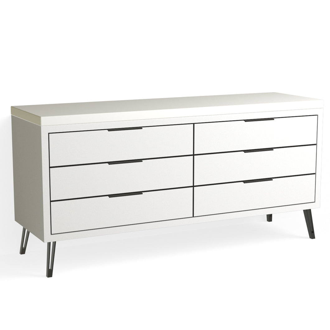 Josie 6 Drawer Dresser-Matte Black and White