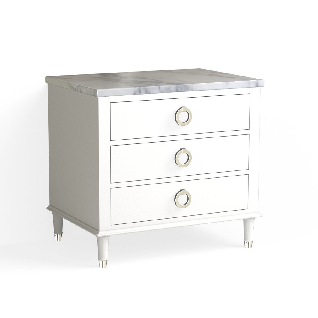 Hayden Closed Nightstand-White