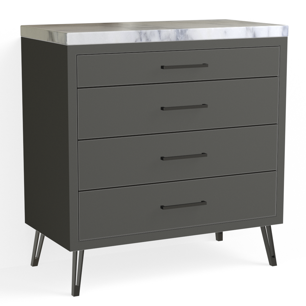 Josie 4 Drawer Dresser-Matte Black and Harbor Grey