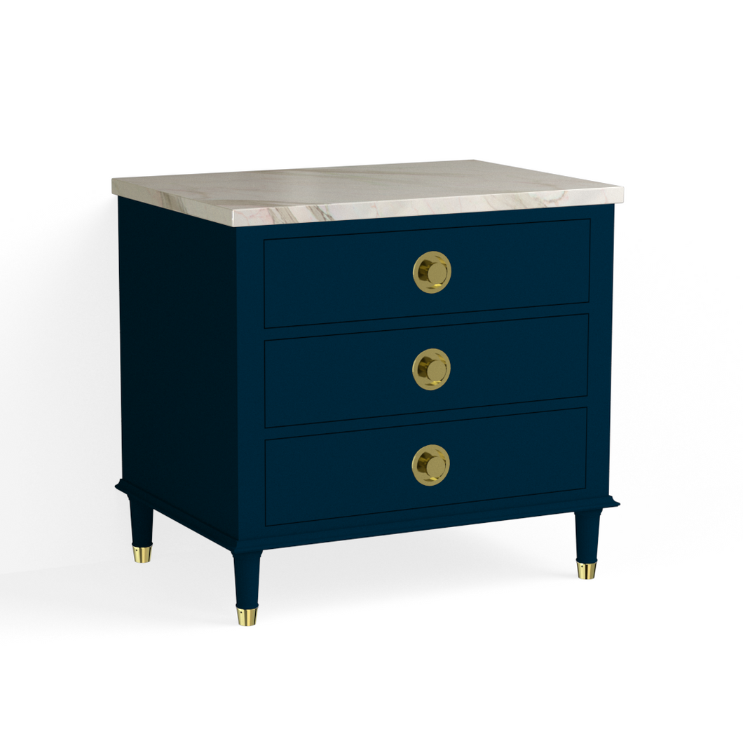 Hayden Closed Nightstand-Navy Blue