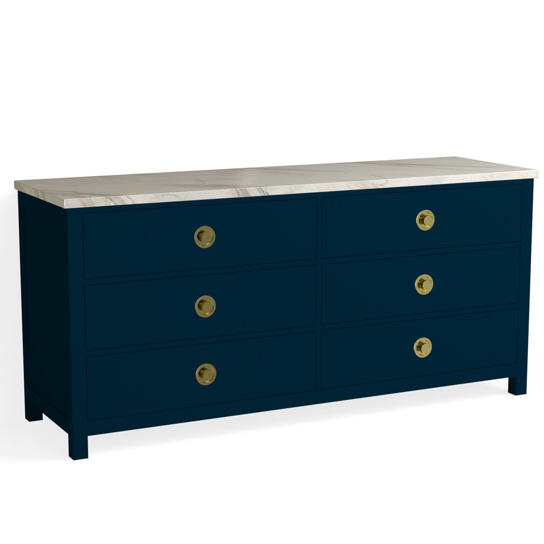 Barrett 6 Drawer Dresser-Navy Blue – The Furniture Guild