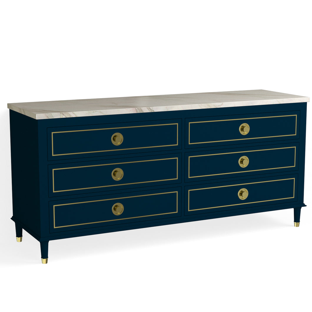 Hayden 6 Drawer Dresser-Navy Blue