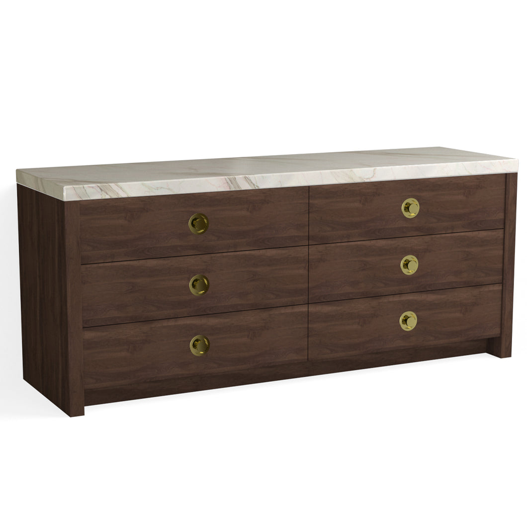 Fresco 6 Drawer Dresser-English Walnut