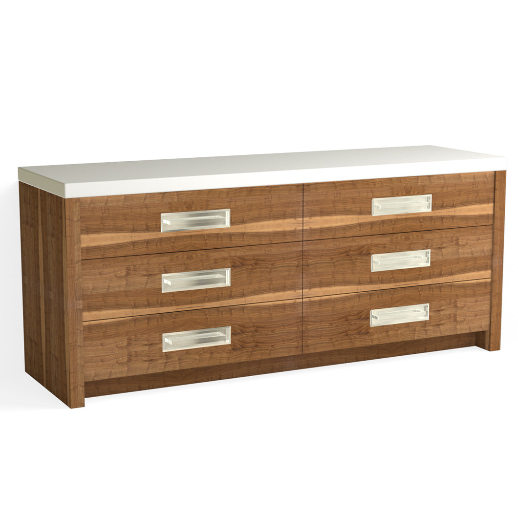Fresco 6 Drawer Dresser-Natural Walnut