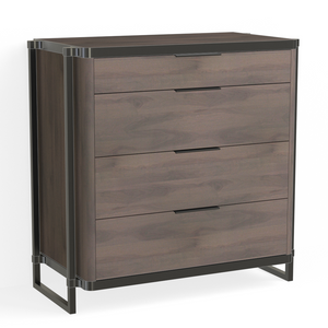 walnut and black dresser Benjara Ryb Walnut Brown and Black 6-Drawer 17 in. Dresser with Mirror BM339956