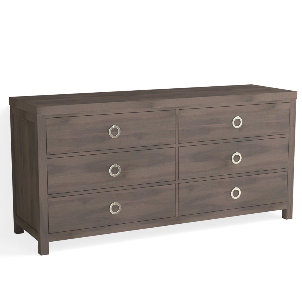 Barrett 6 Drawer Dresser-Granite Walnut