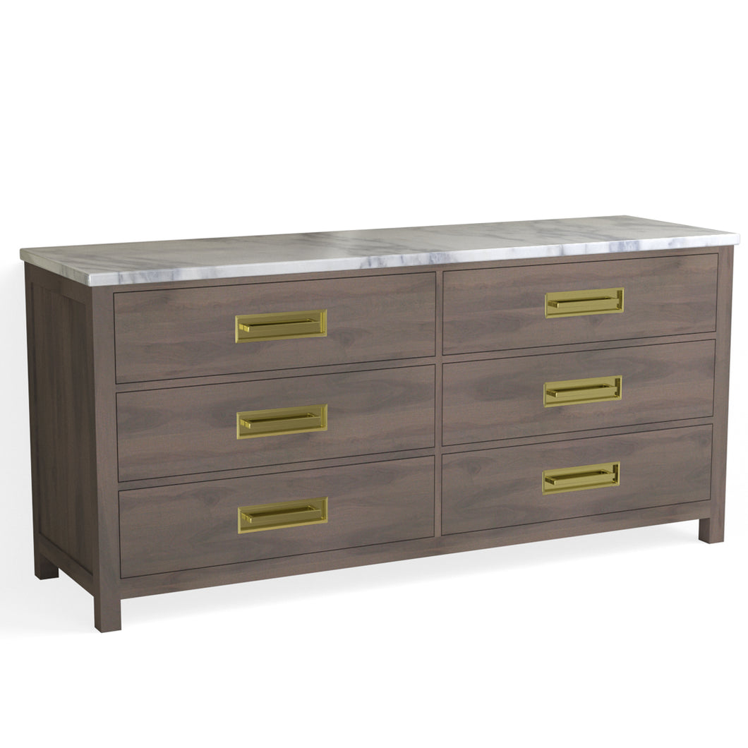 Barrett 6 Drawer Dresser-Granite Walnut
