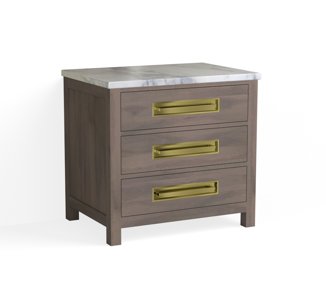 Barrett Closed Nightstand-Granite Walnut