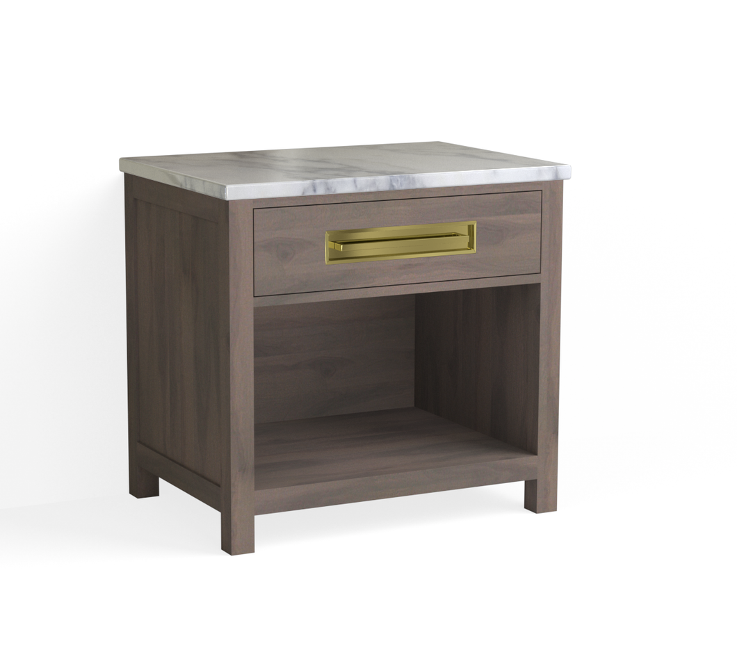 Barrett Open Nightstand-Granite Walnut