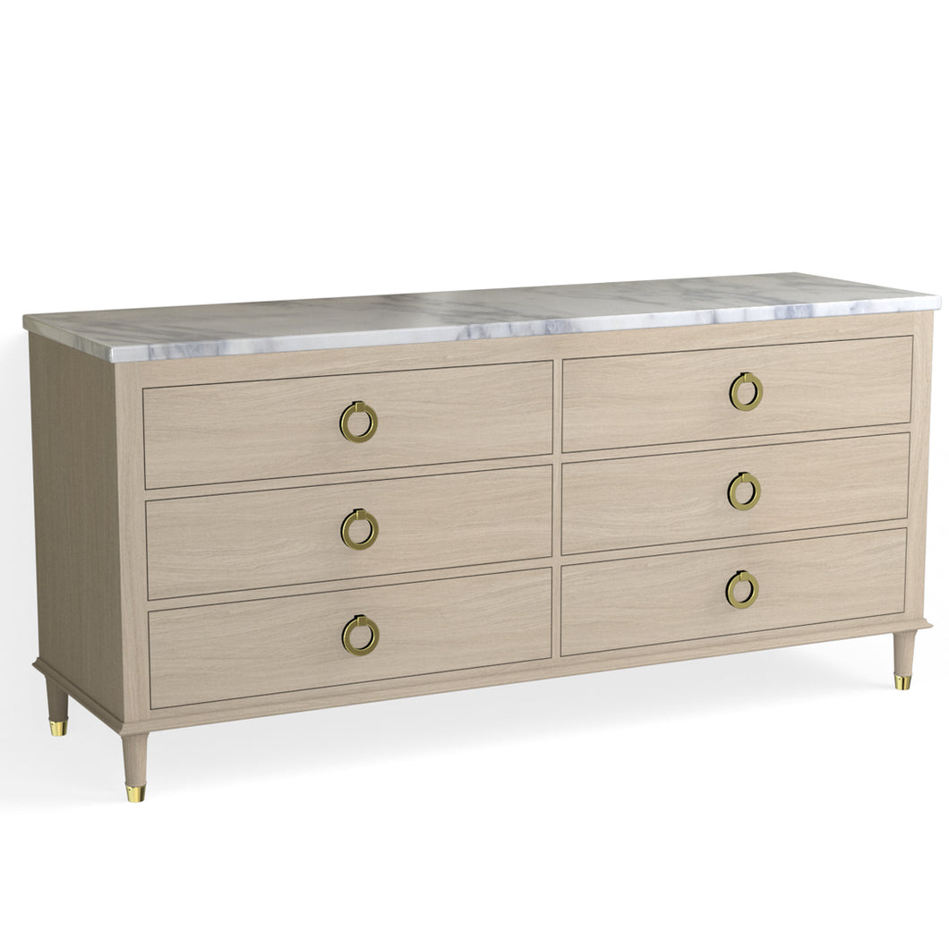 Hayden 6 Drawer Dresser-Cerused Oak