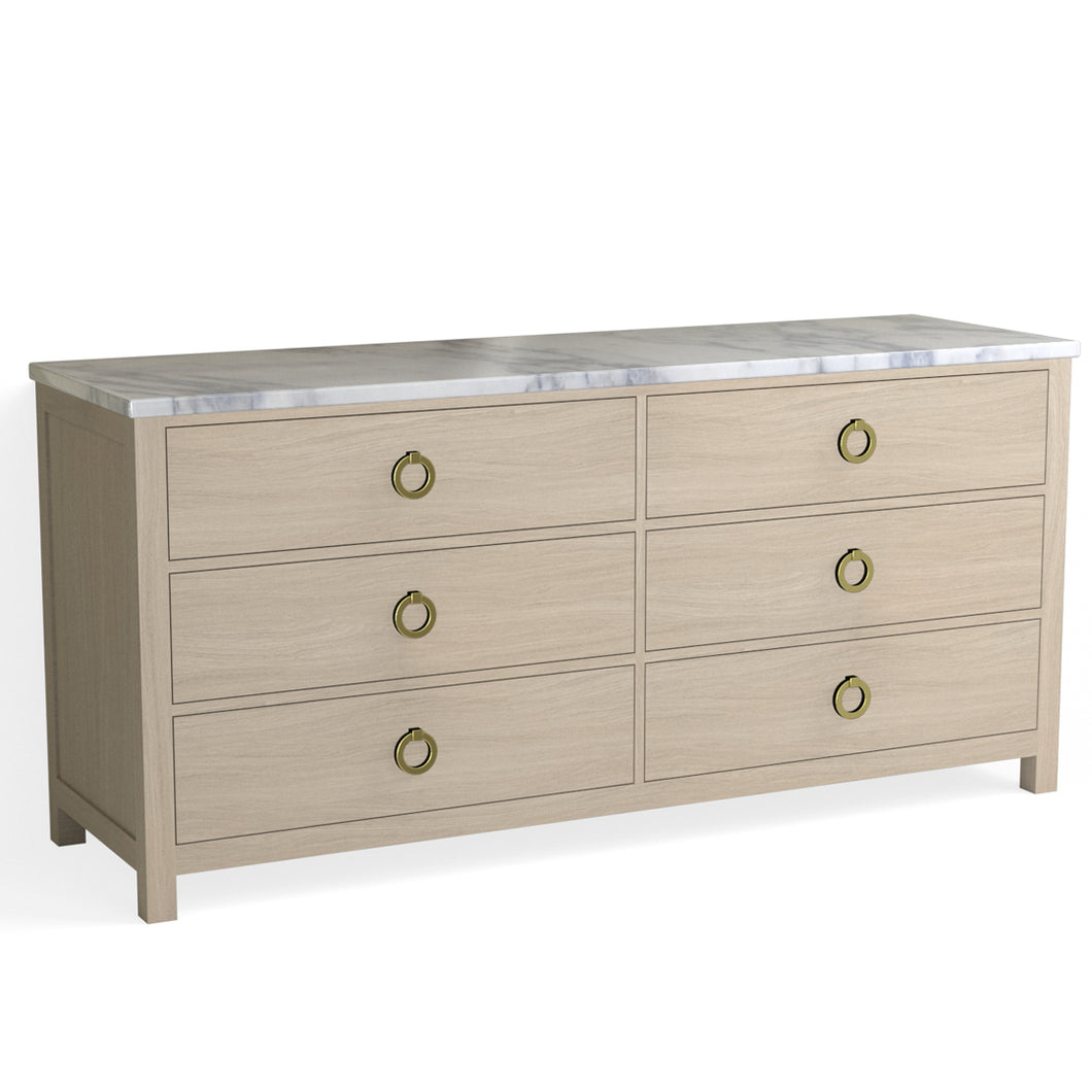 Barrett 6 Drawer Dresser-Cerused Oak