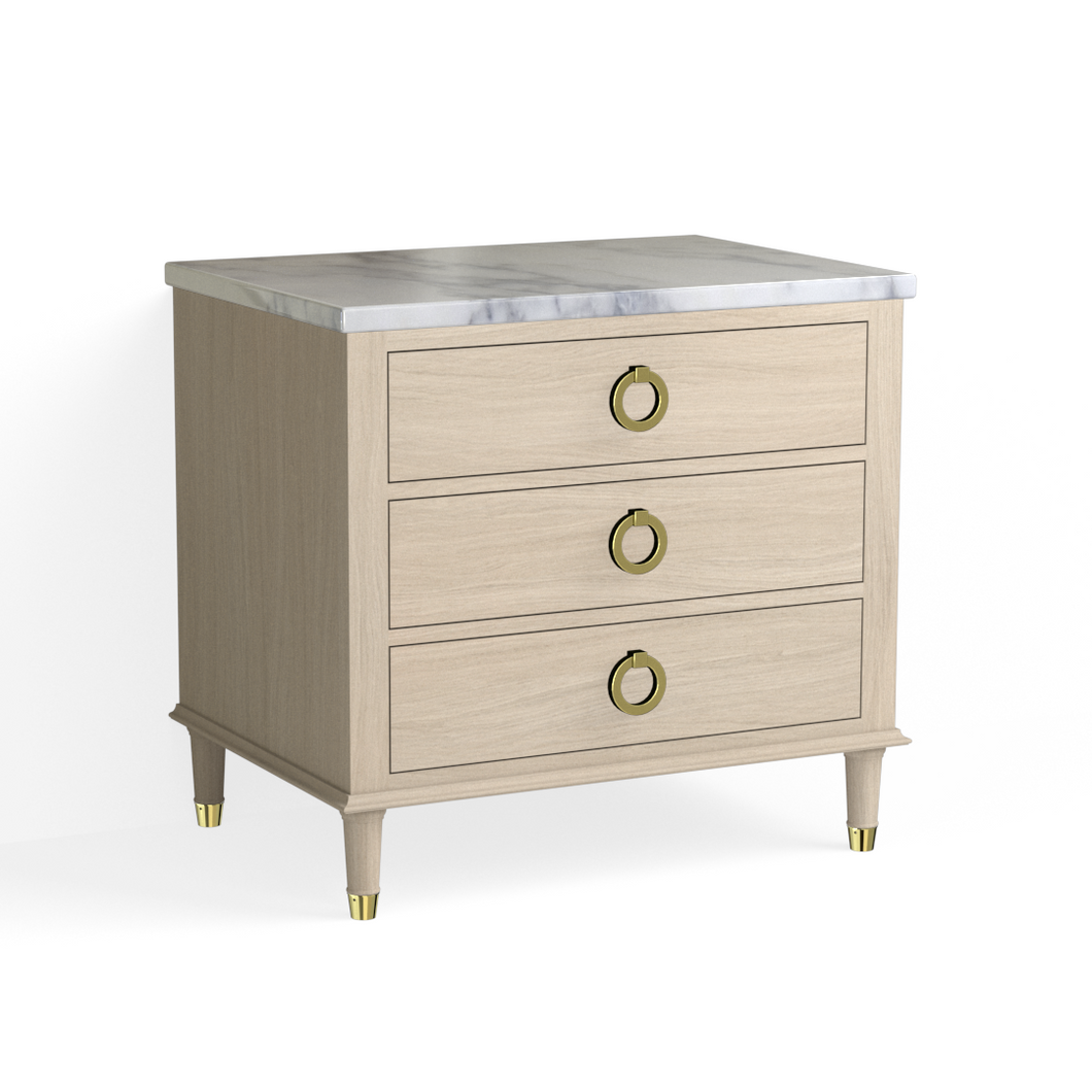 Hayden Closed Nightstand-Cerused Oak