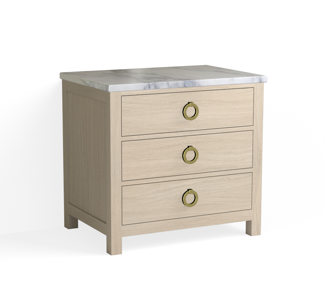 Barrett Closed Nightstand-Cerused Oak