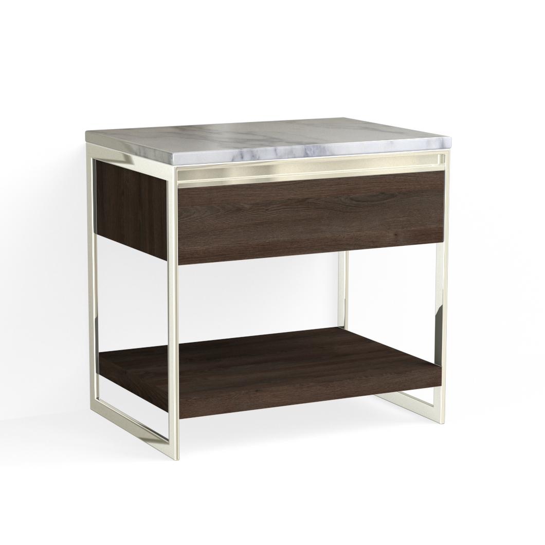Avento Open Nightstand-Polished Nickel and Ashlin