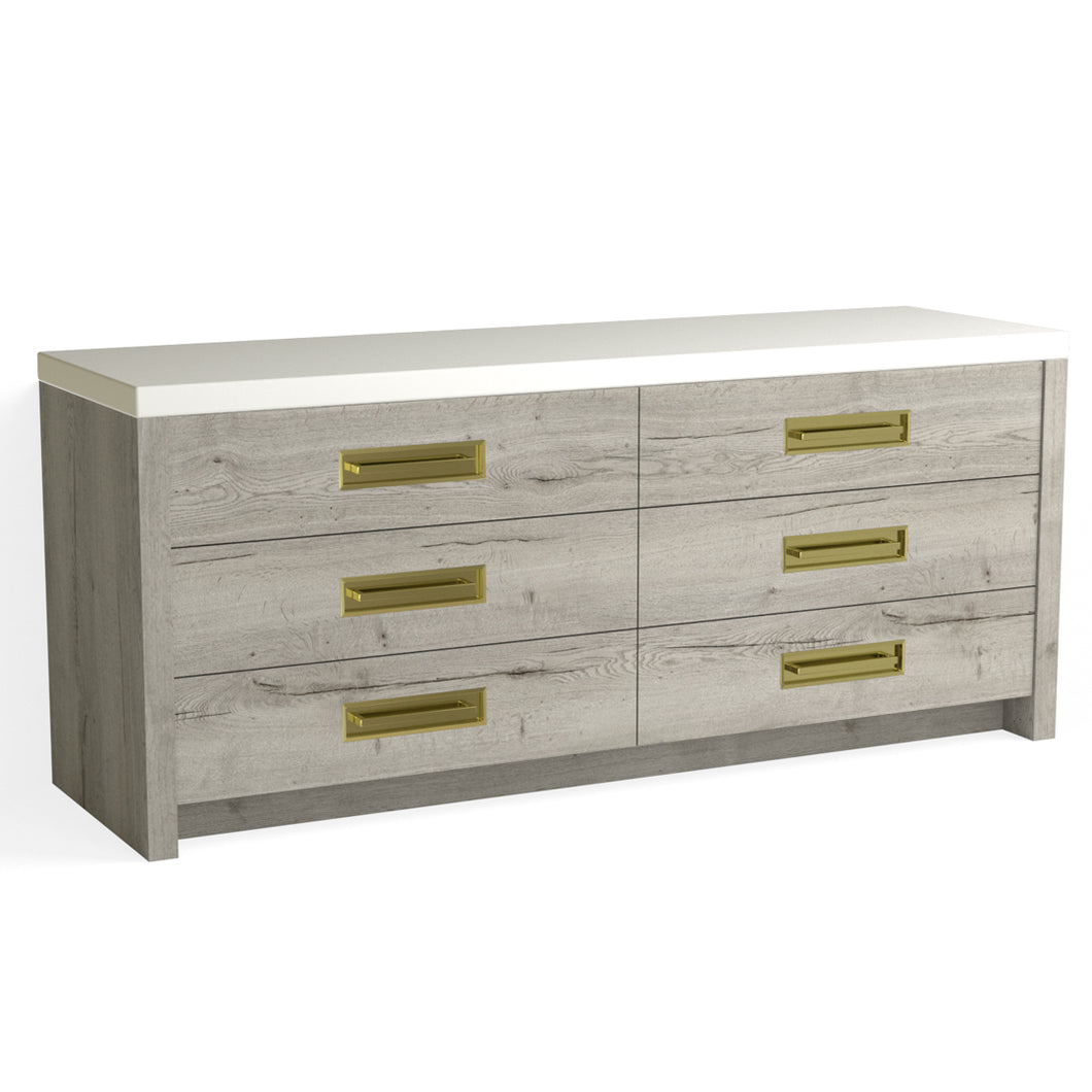 Fresco 6 Drawer Dresser-Truffle