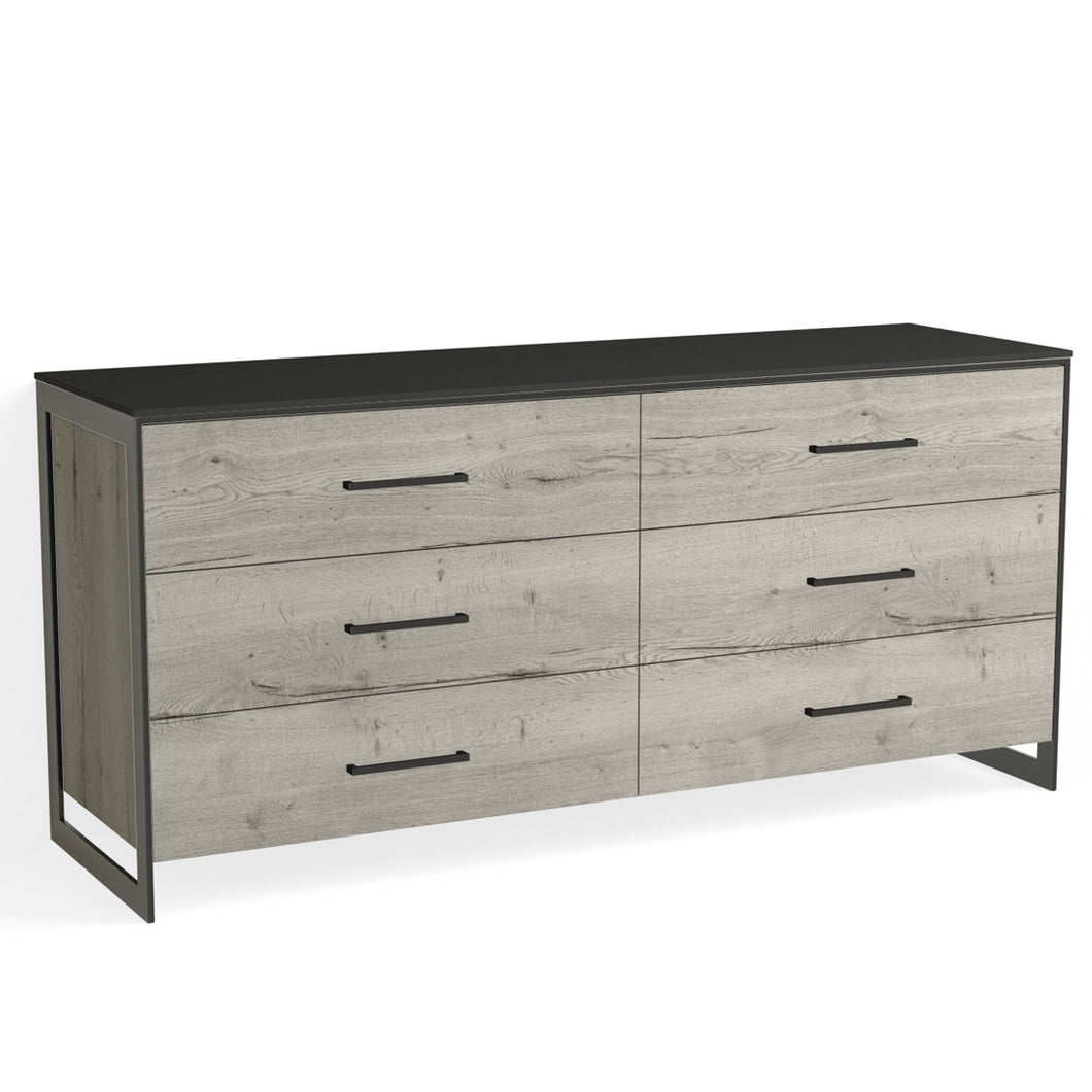Alton 6 Drawer Dresser-Matte Black and Truffle