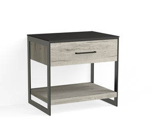Alton Open Nightstand-Matte Black and Truffle