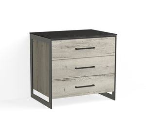 Alton Closed Nighstand - Matte Black and Truffle