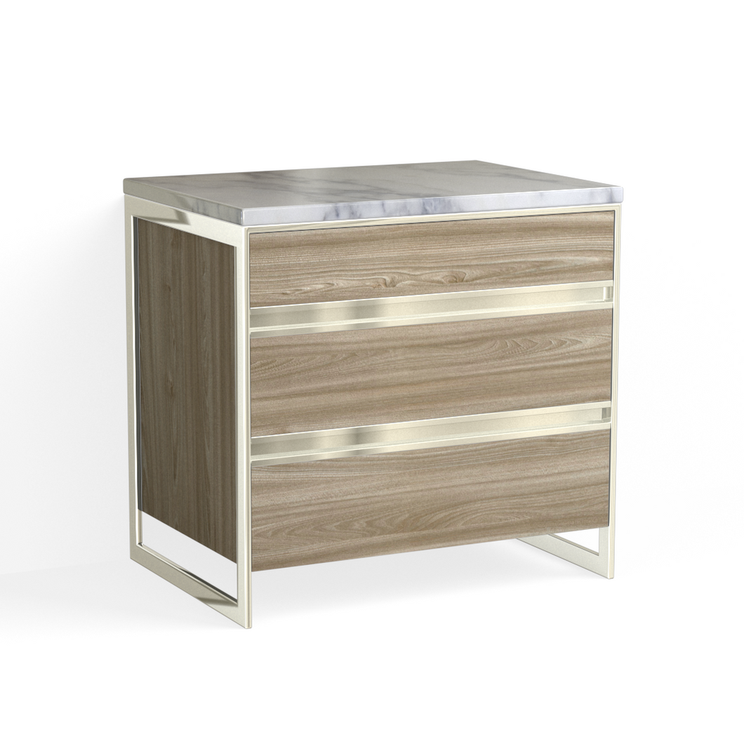 Avento Closed Nightstand-Polished Nickel and Nimbus