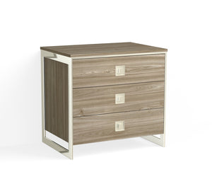Alton Closed Nightstand - Polished Nickel and Nimbus