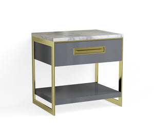 Alton Open Nightstand-Satin Brass and Sea Serpent