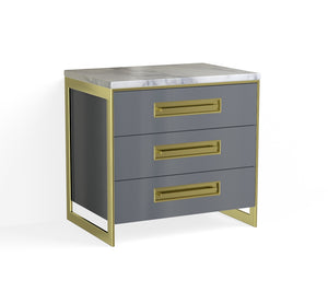 Alton Closed Nightstand-Satin Brass and Sea Serpent